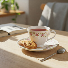 Fototapeta premium cup of tea and cookies