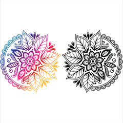 Explosao de Cores  Mandala Vetorial Premium para Criatividade e Bem-Estar