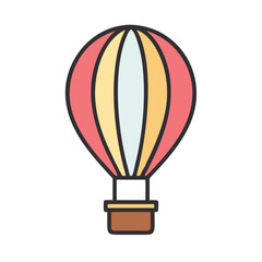 Naklejka premium Hot Air Balloon Flight Icon Design