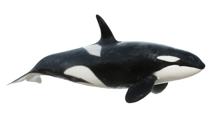 Naklejka premium Realistic Orca Isolated on White Transparent Background