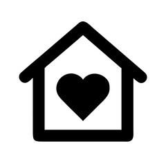 House with Heart Symbol Icon Design