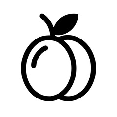 Juicy Peach Fruit Fresh Icon Design