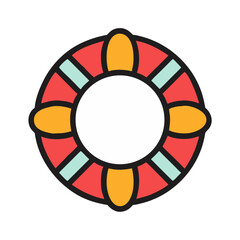 Obraz premium Lifesaver Ring Rescue Safety Icon Design