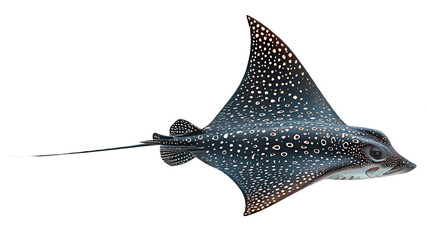 Realistic Spotted Eagle Ray Isolated on White Transparent Background