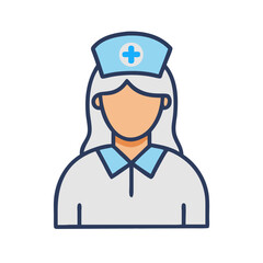 Nurse Profile with Cap Icon Design