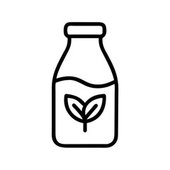 Organic Milk Bottle Icon Design
