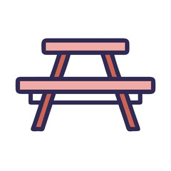 Picnic Table for Playground Icon Design