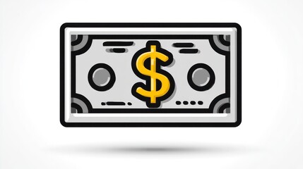 Obraz premium Money Bill with Dollar Sign Digital Finance and Currency Icon for Financial Concepts