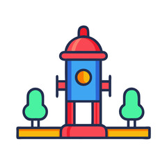 Playground Fire Hydrant Theme Icon Design
