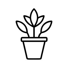 Potted Plant Decor Icon Design