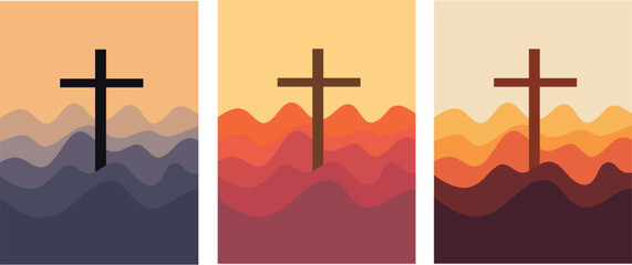 A Holly Cross vector for ascension day