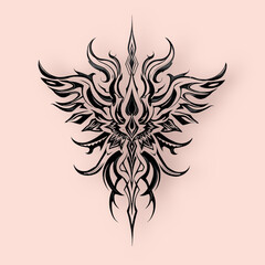 black and white floral ornament