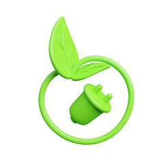 Obraz premium ESG icon isolated on transparent background. Symbolizing eco-friendly technology and sustainable energy. Environment. Energy of natural sustainable and ethical business. 3d rendering illustration