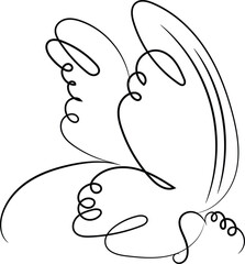 Elegant Single Line Butterfly Drawing Minimalist Art Design