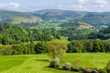 Obraz premium Denbighshire landscape near Berwyn, Wales, UK