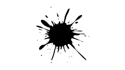Black Ink Splatter, Abstract Minimalist Art, transparent background