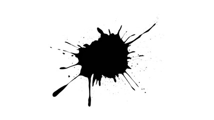 Black Ink Splatter, Abstract Minimalist Art, transparent background