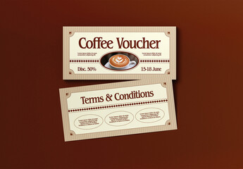 Brown and Beige Vintage Aesthetic Coffee Voucher