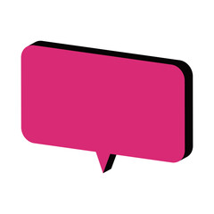 角丸吹き出し　アイソメトリック　ピンク