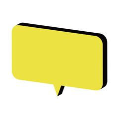 角丸吹き出し　アイソメトリック　黄色