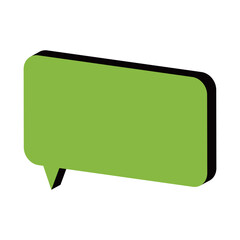 角丸吹き出し　アイソメトリック　黄緑