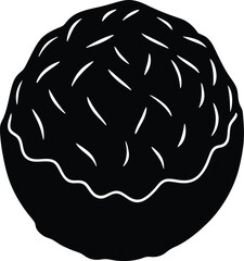 chocolate truffle on white background 