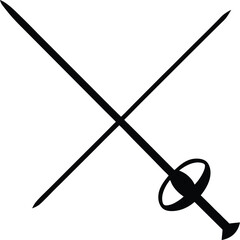 fencing sword on white background