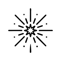 Radiating Eight Point Sparkle Icon Design