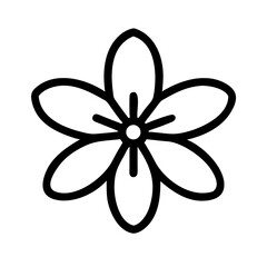 Red Five Petal Blossom Icon Design