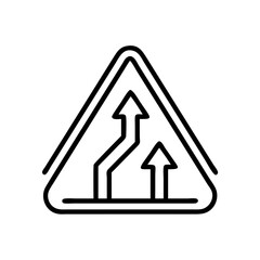 Road Traffic Merging Icon Design