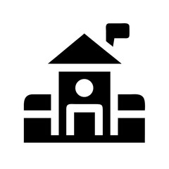 School Playground Building Icon Design