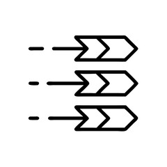 Sequential Arrow Labels Flow Icon Design