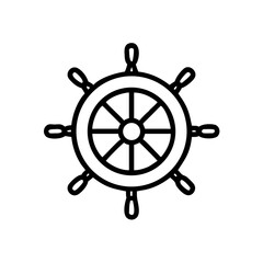 Obraz premium Ship Steering Wheel Nautical Icon Design