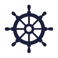Obraz premium Ship Steering Wheel Nautical Icon Design