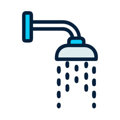 Shower Water Spray Bathroom Icon Design