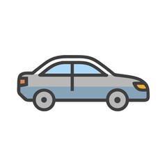 Side View Sedan Car Icon Design