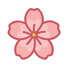 Single Sakura Petal Blossom Icon Design
