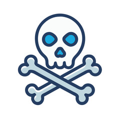 Skull and Crossbones Warning Icon Design