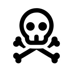 Skull and Crossbones Warning Icon Design