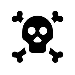 Skull and Crossbones Warning Icon Design