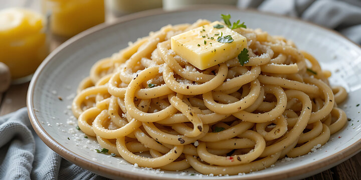 Traditional Czech nudle s m&aacute;kem (poppy seed noodles) with sugar and melted butter.