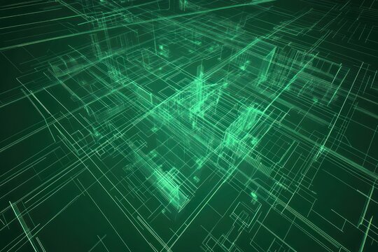 digital tech mesh background with abstract engineering lines and grid overlay, vector style