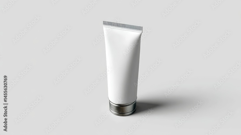 Leinwandbilder a white squeeze tube is presented on a clean surface with a minimal design, showcasing soft shadows 