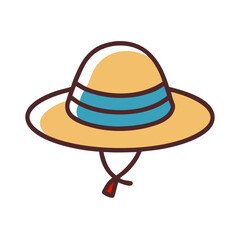 Summer Straw Sun Hat Icon Design