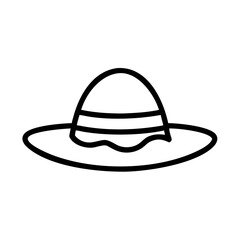 Summer Straw Sun Hat Icon Design