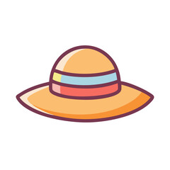 Summer Straw Sun Hat Icon Design