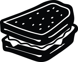 grilled cheese sandwich on white background  .eps