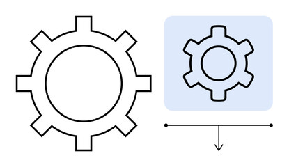 Gear with scaling representation indicating adjustment, mechanism, configuration, and processes. Ideal for automation, efficiency, innovation, strategy, operations management simple landing page