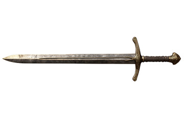 3D realistic medieval sword, different angles and poses, transparent background