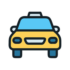 Taxi Vehicle Front View Icon Design